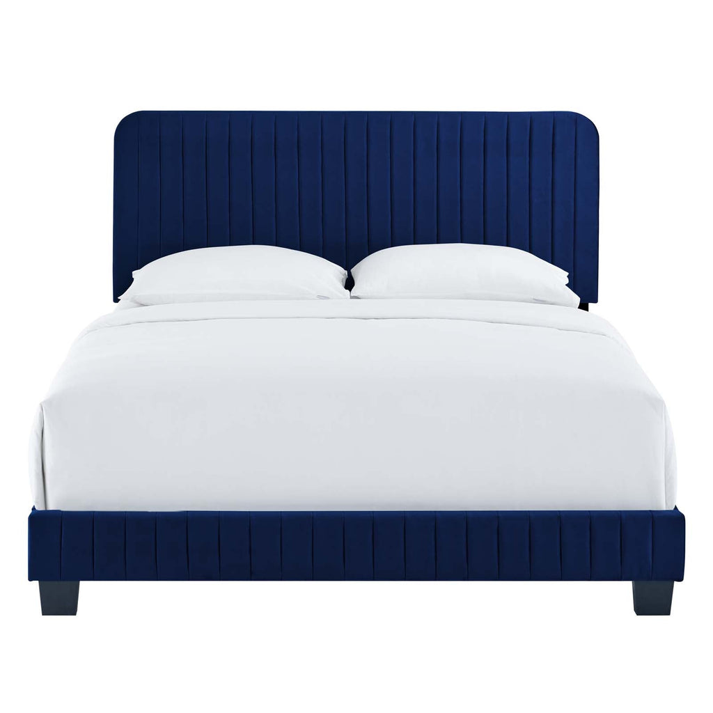 Celine Channel Tufted Performance Velvet Twin Platform Bed by Modway