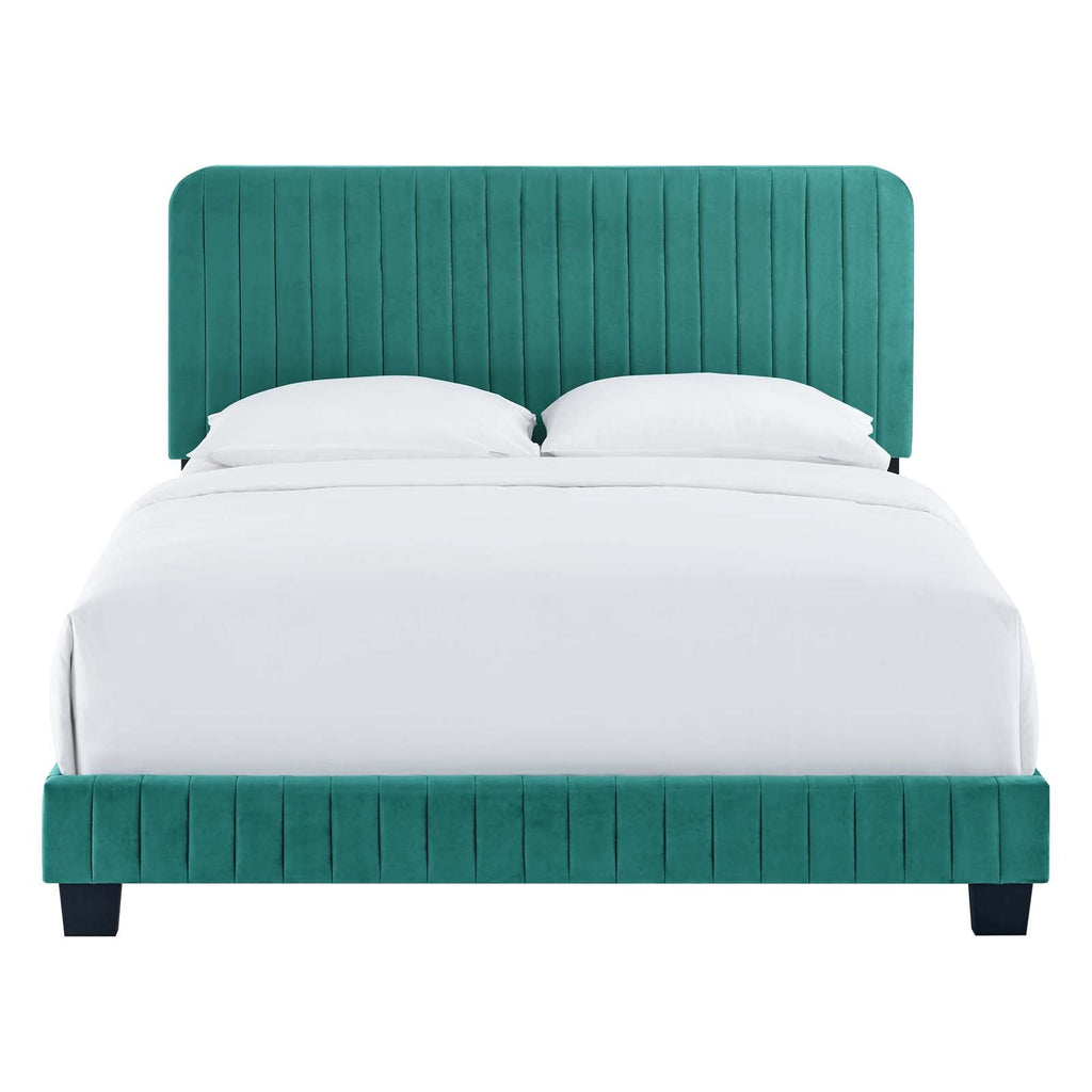 Celine Channel Tufted Performance Velvet Twin Platform Bed by Modway
