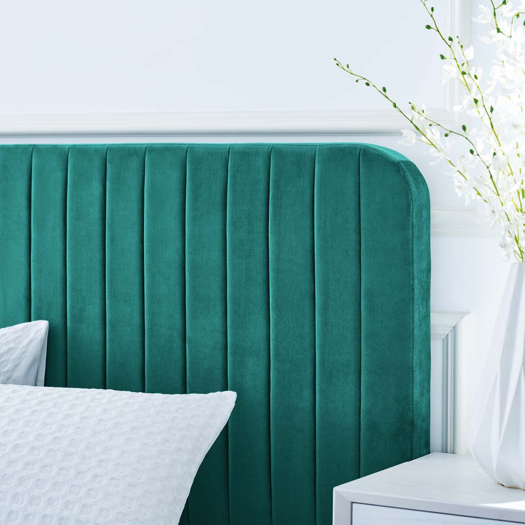 Celine Channel Tufted Performance Velvet Twin Platform Bed by Modway