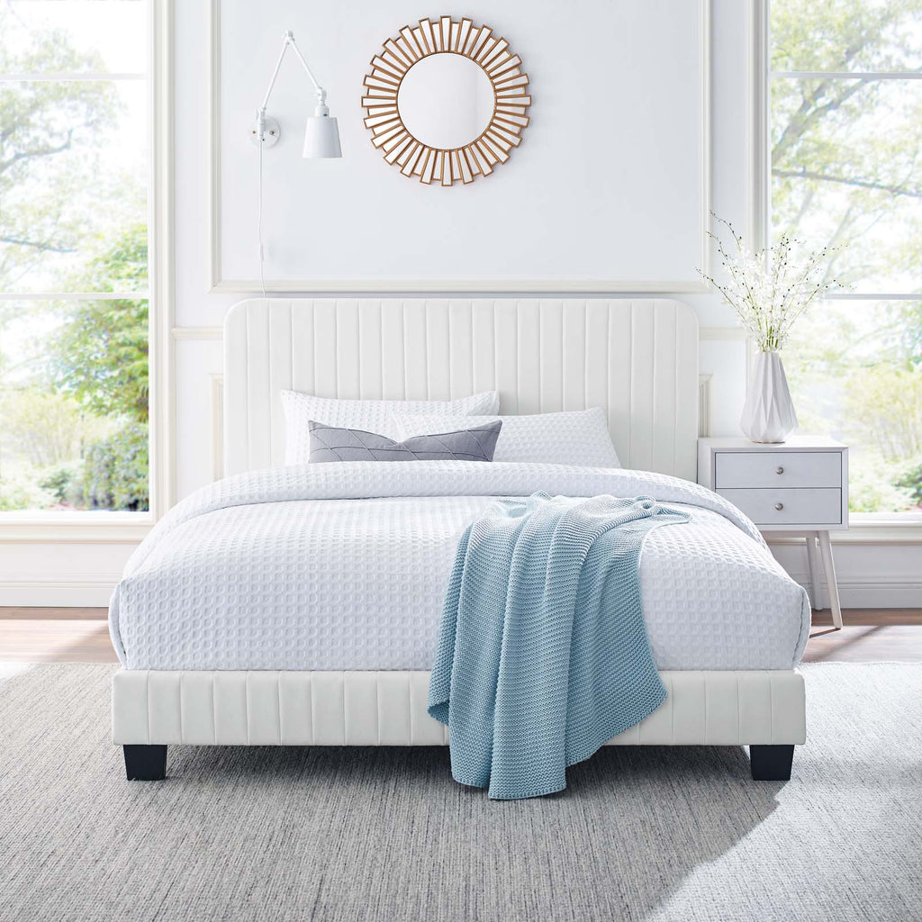 Celine Channel Tufted Performance Velvet Twin Platform Bed by Modway