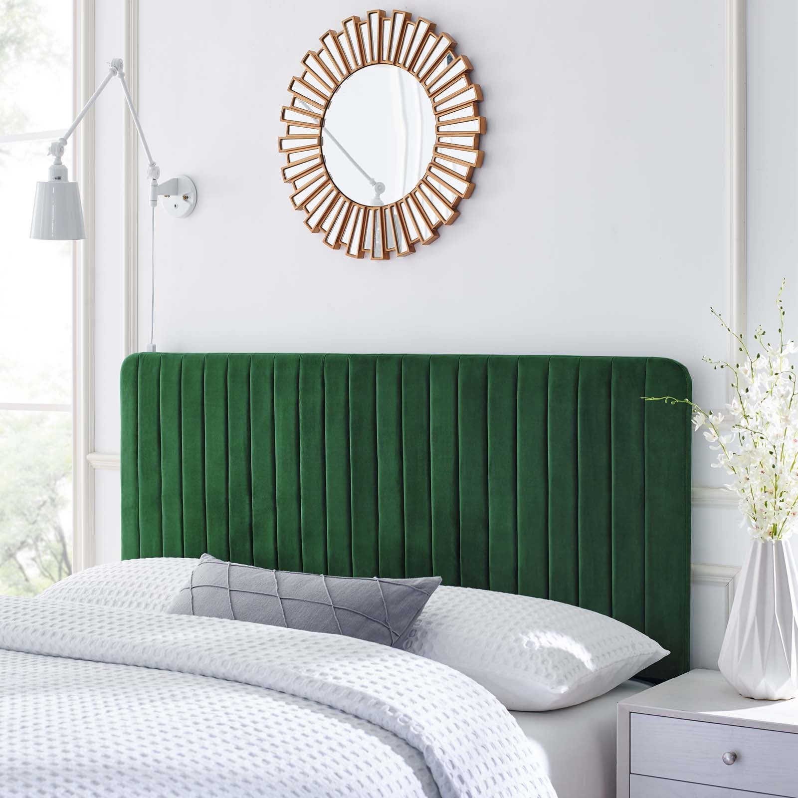 Milenna Channel Tufted Performance Velvet Twin Headboard by Modway