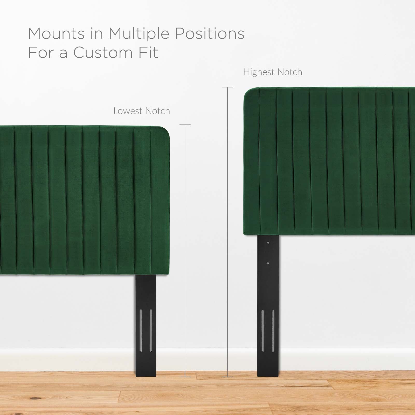 Milenna Channel Tufted Performance Velvet Twin Headboard by Modway