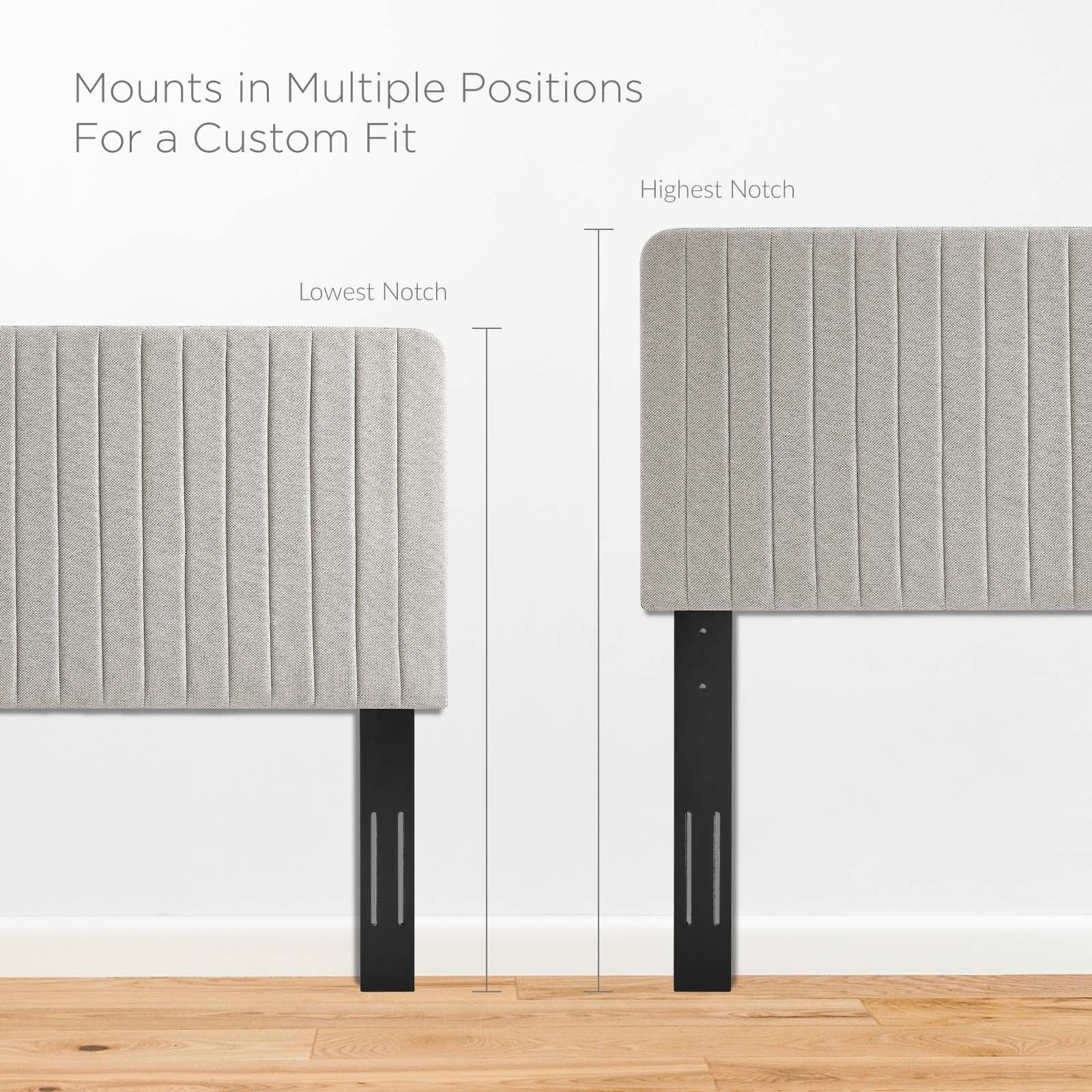 Milenna Channel Tufted Upholstered Fabric Full/Queen Headboard by Modway