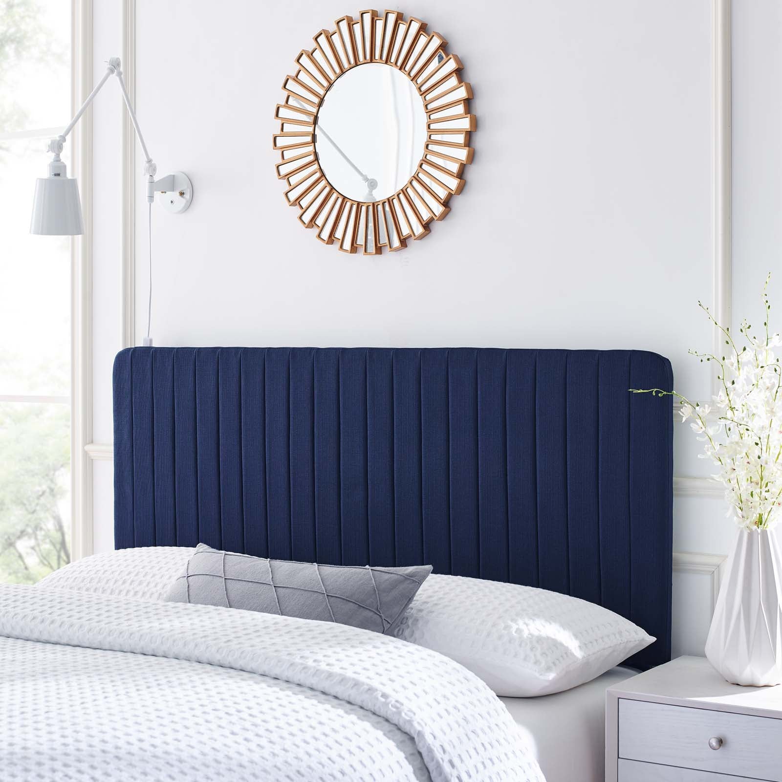 Milenna Channel Tufted Upholstered Fabric King/California King Headboard by Modway