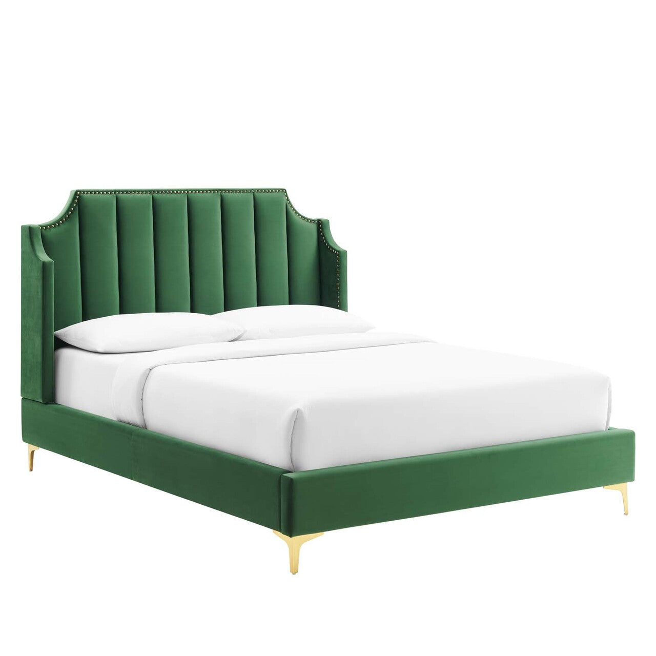Daniella Performance Velvet Queen Platform Bed by Modway