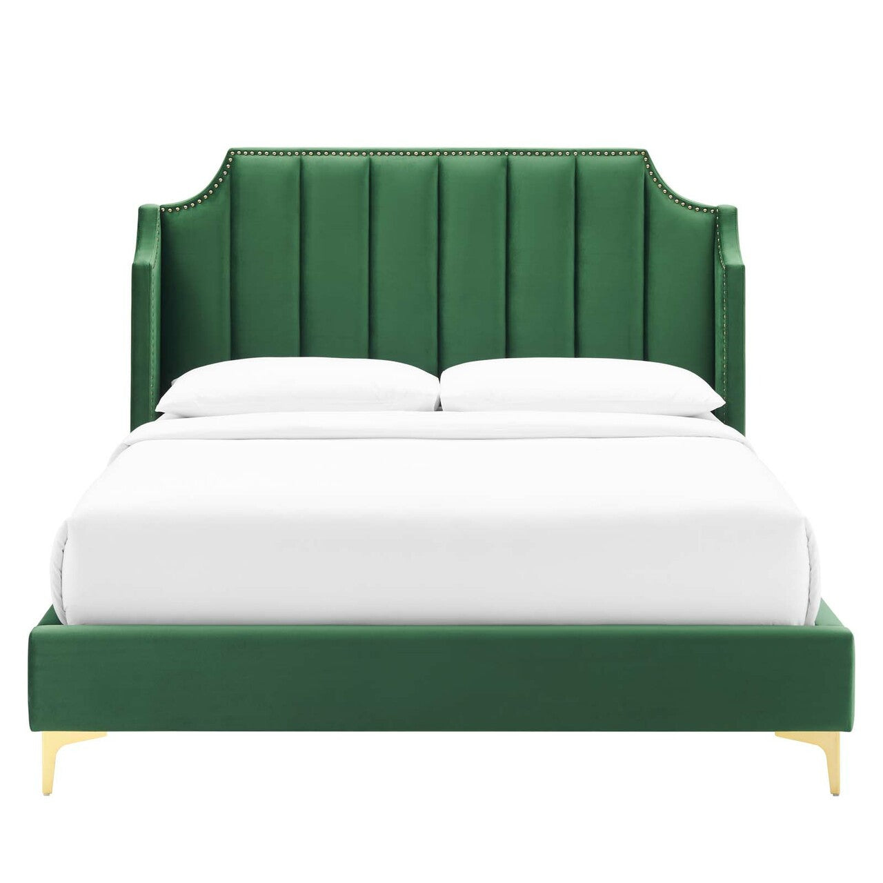 Daniella Performance Velvet Queen Platform Bed by Modway