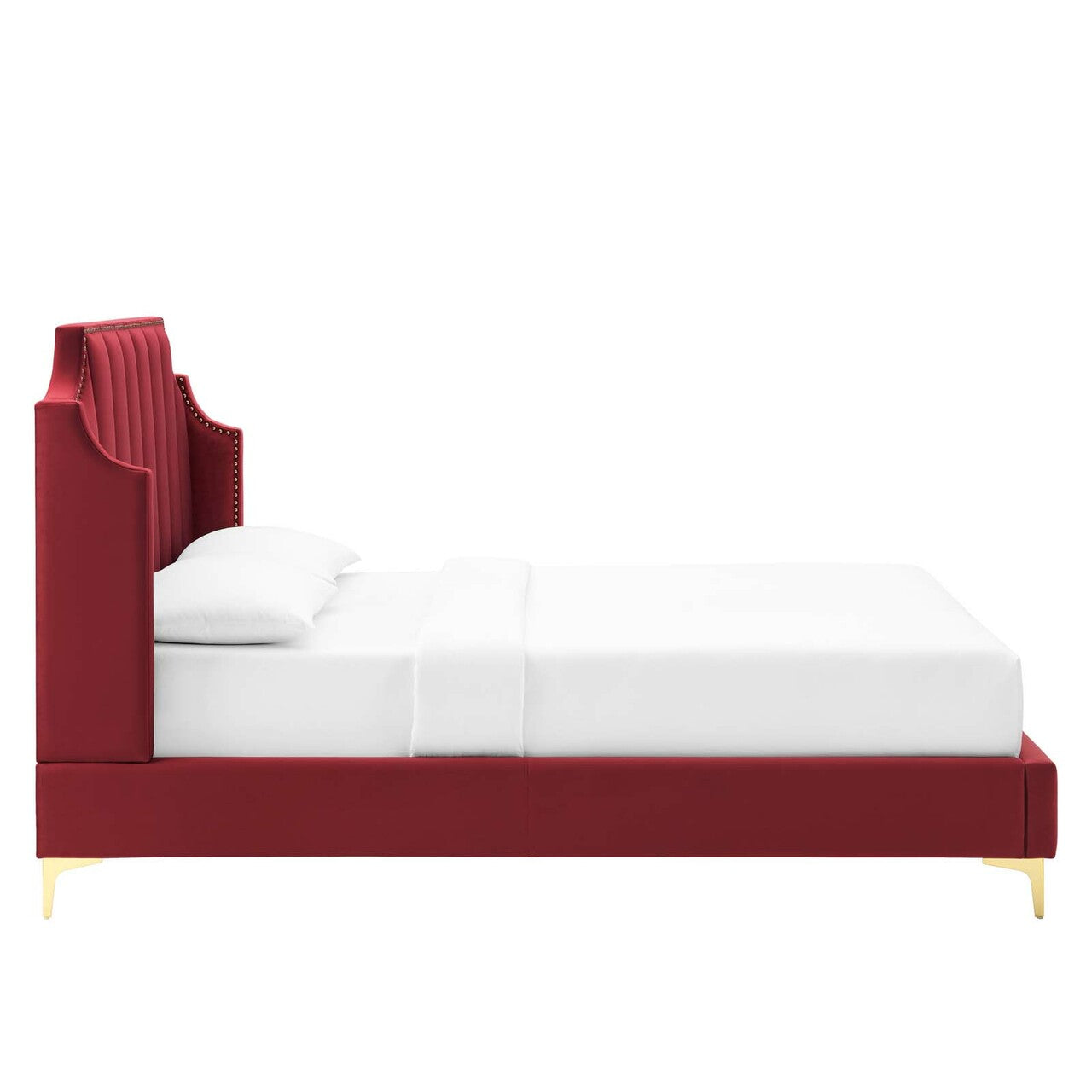 Daniella Performance Velvet Queen Platform Bed by Modway