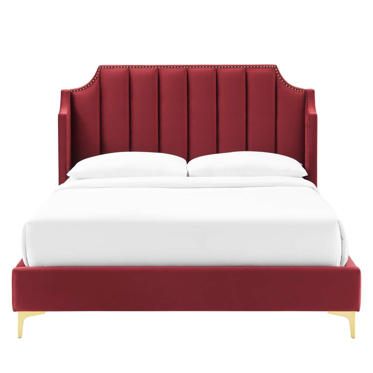 Daniella Performance Velvet Queen Platform Bed by Modway