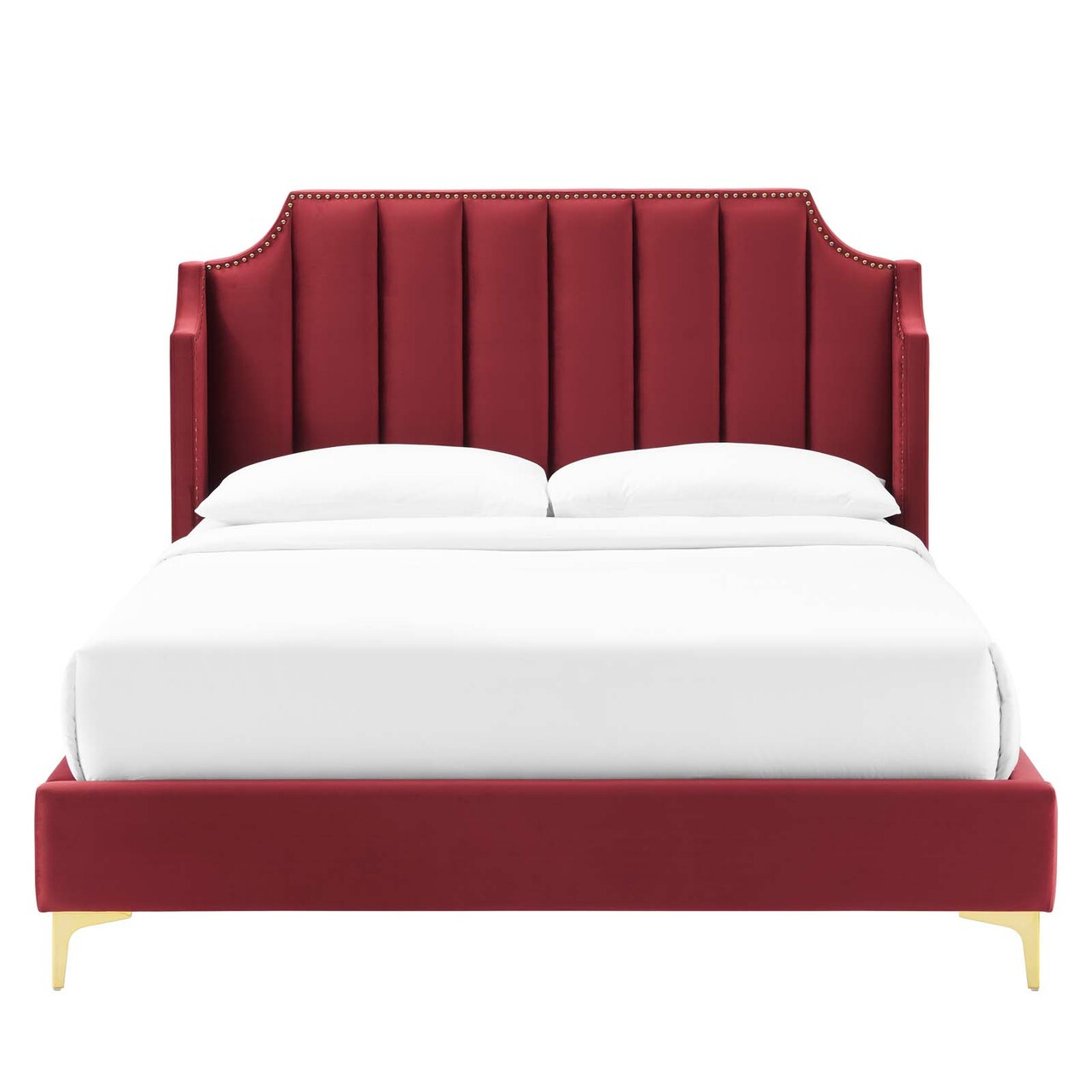 Daniella Performance Velvet Queen Platform Bed by Modway