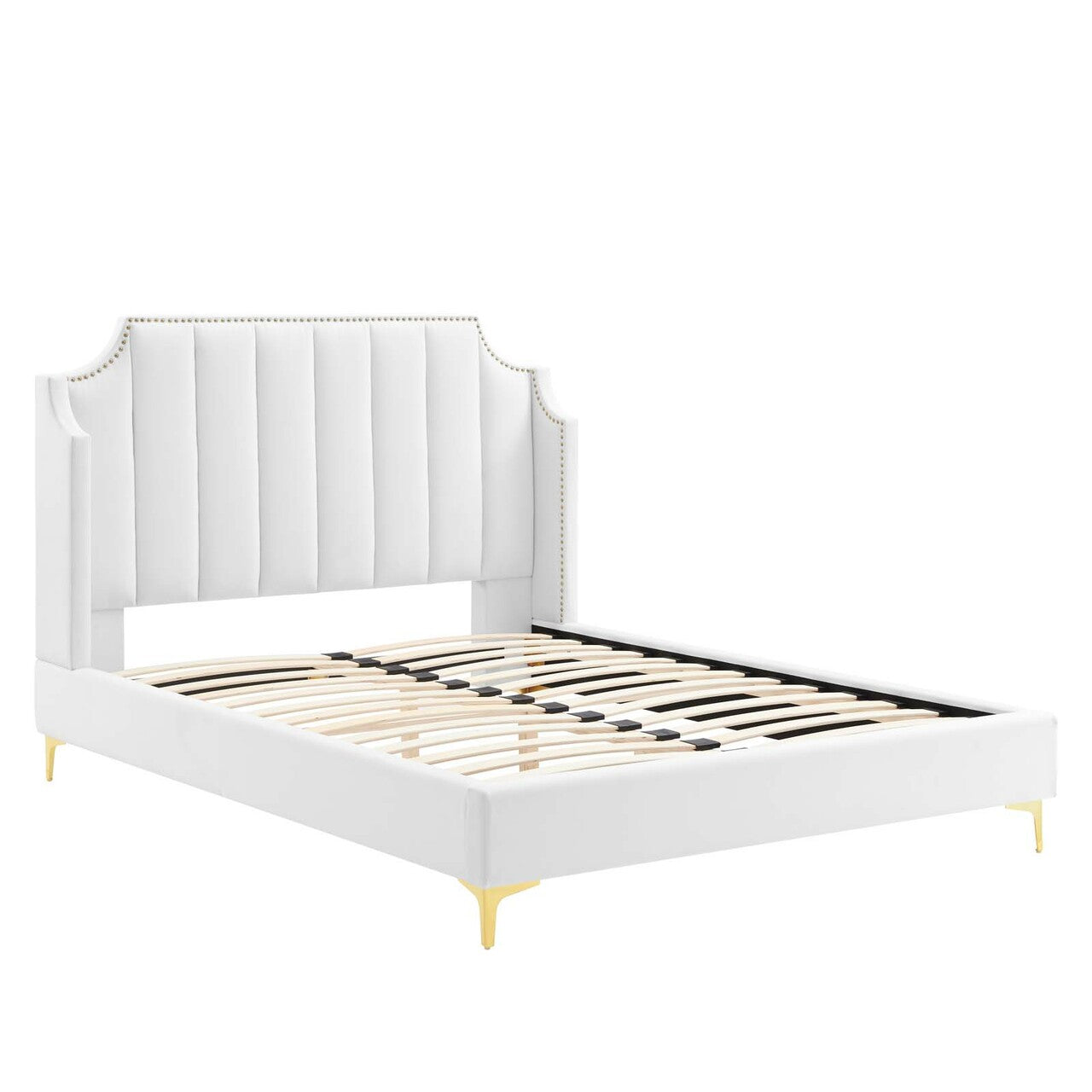 Daniella Performance Velvet Queen Platform Bed by Modway