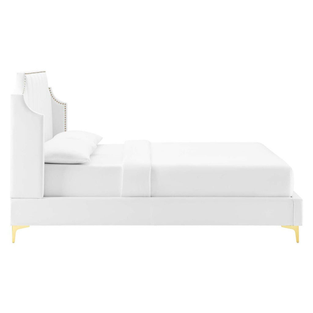 Daniella Performance Velvet Queen Platform Bed by Modway