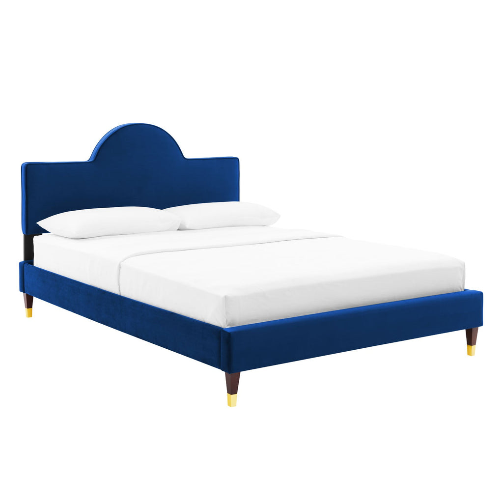 Aurora Performance Velvet Queen Bed by Modway