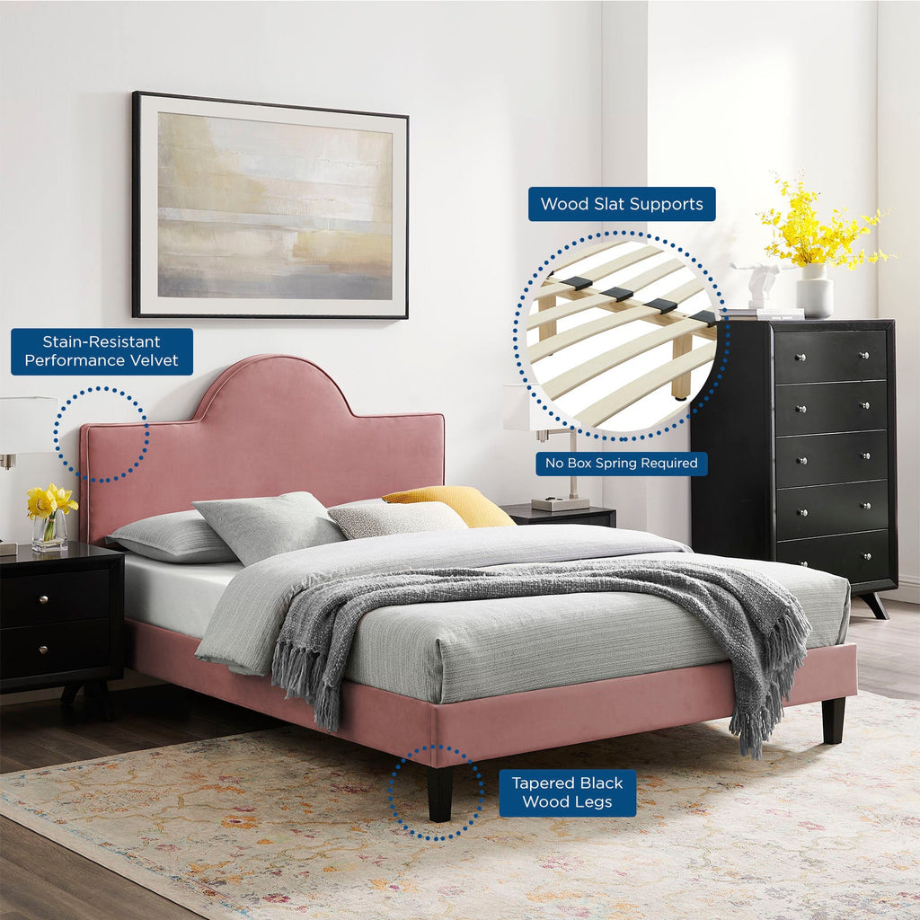 Soleil Performance Velvet Queen Bed by Modway