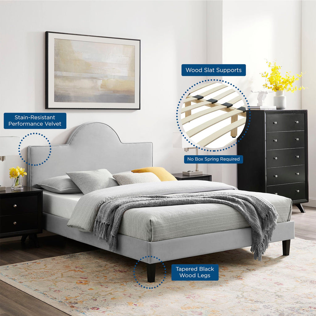 Soleil Performance Velvet Queen Bed by Modway