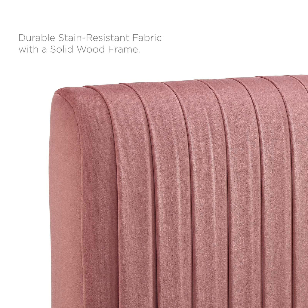 Peyton Performance Velvet Queen Platform Bed in Du