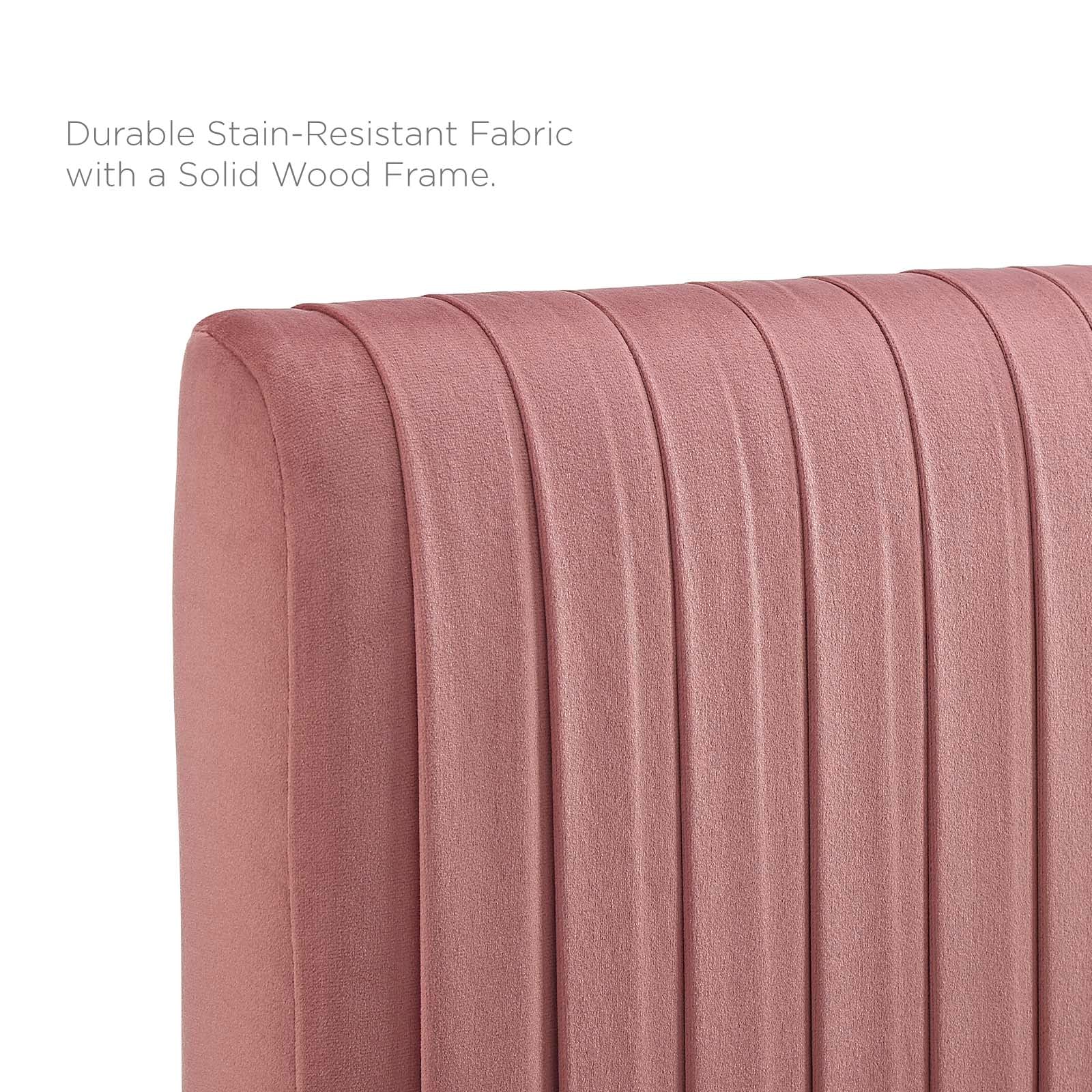 Peyton Performance Velvet Queen Platform Bed in Du