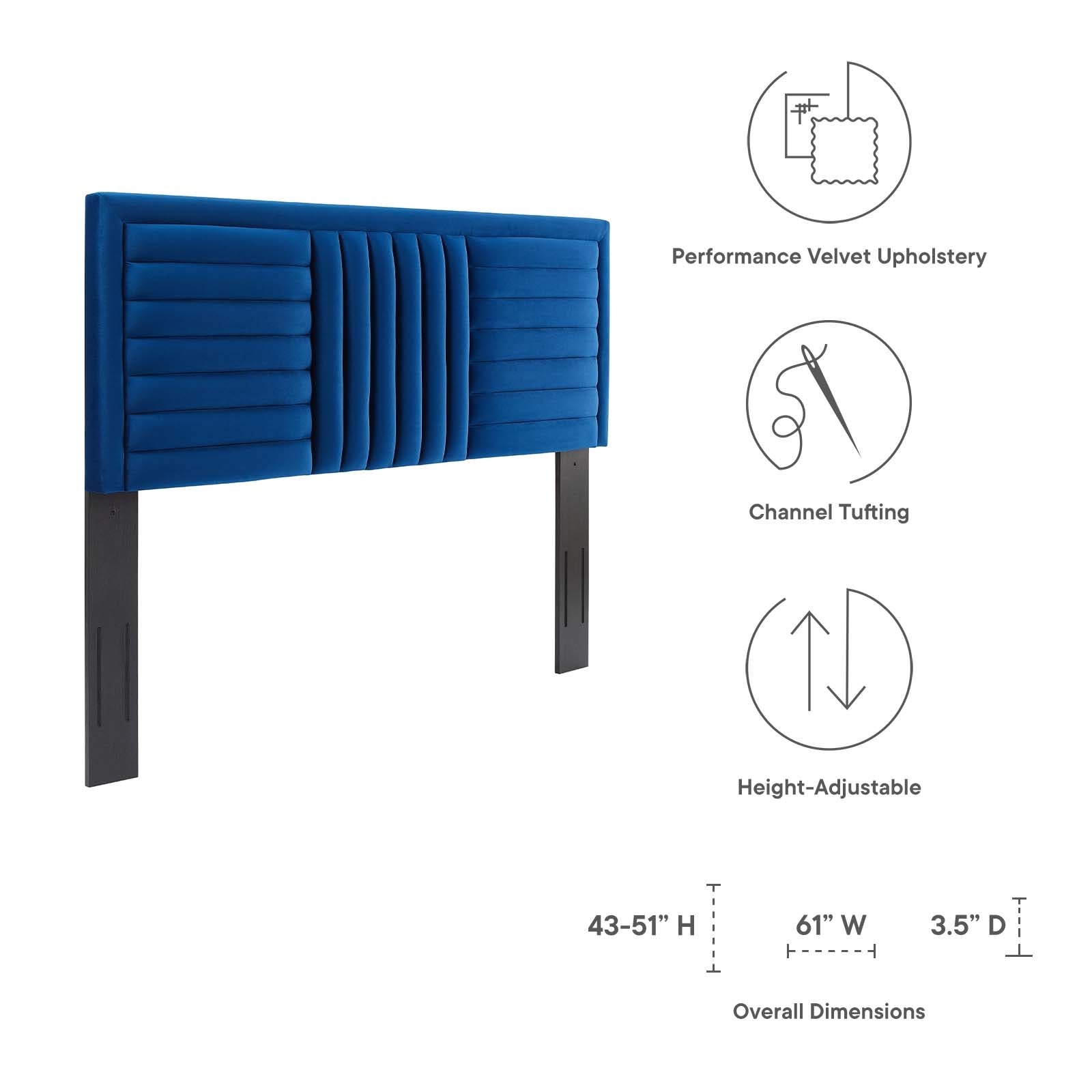 Believe Channel Tufted Performance Velvet Twin Headboard by Modway