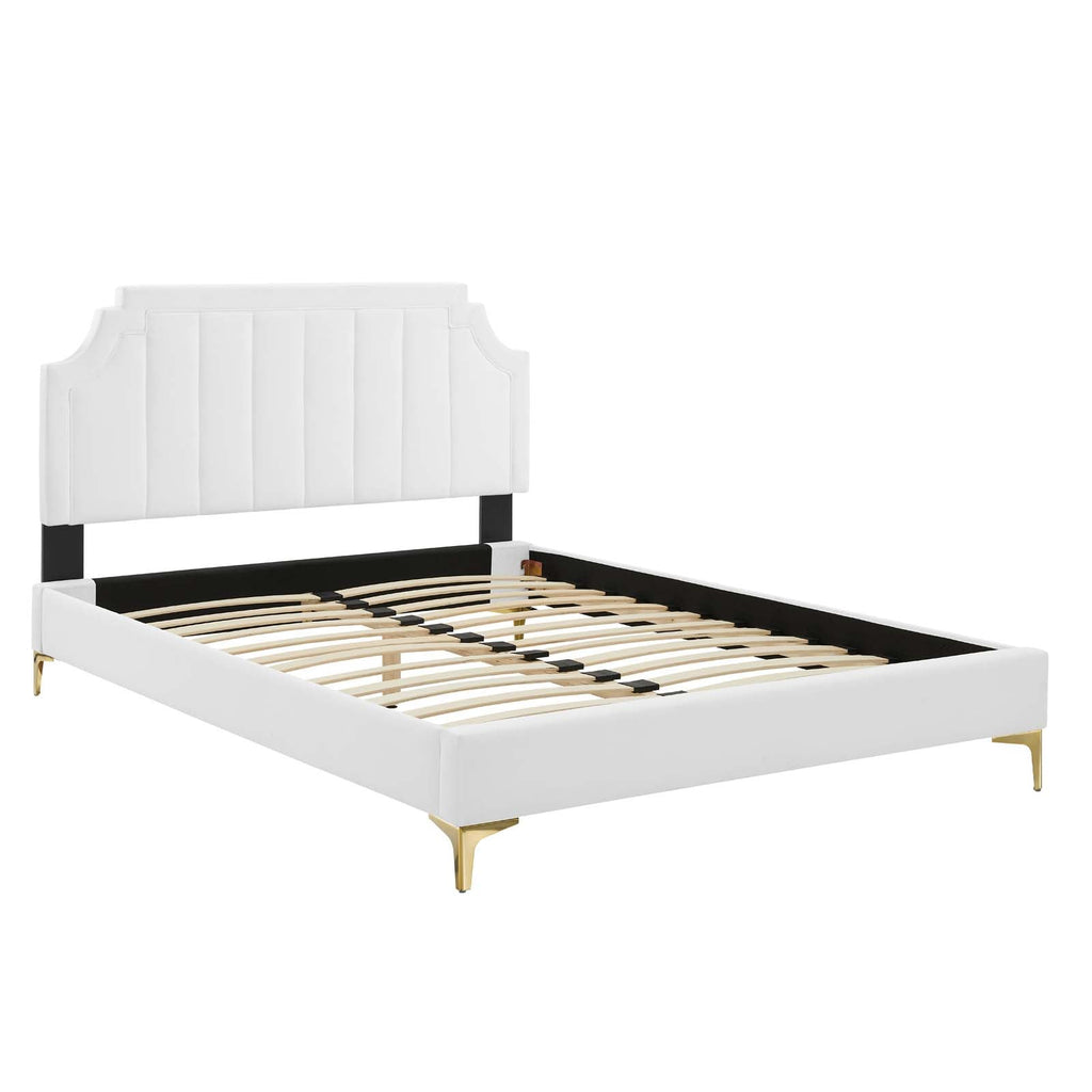 Sienna Performance Velvet Queen Platform Bed by Modway