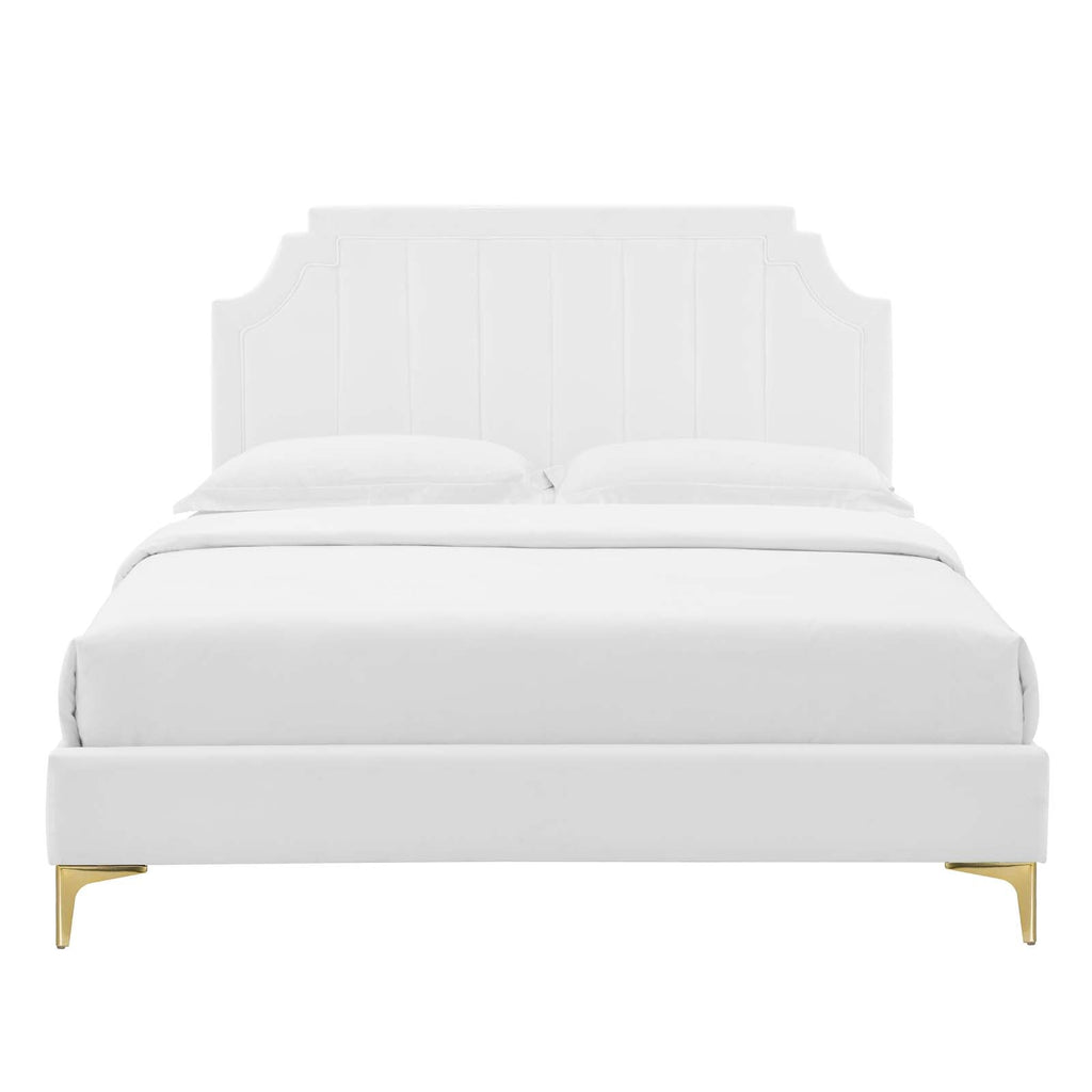 Sienna Performance Velvet Queen Platform Bed by Modway