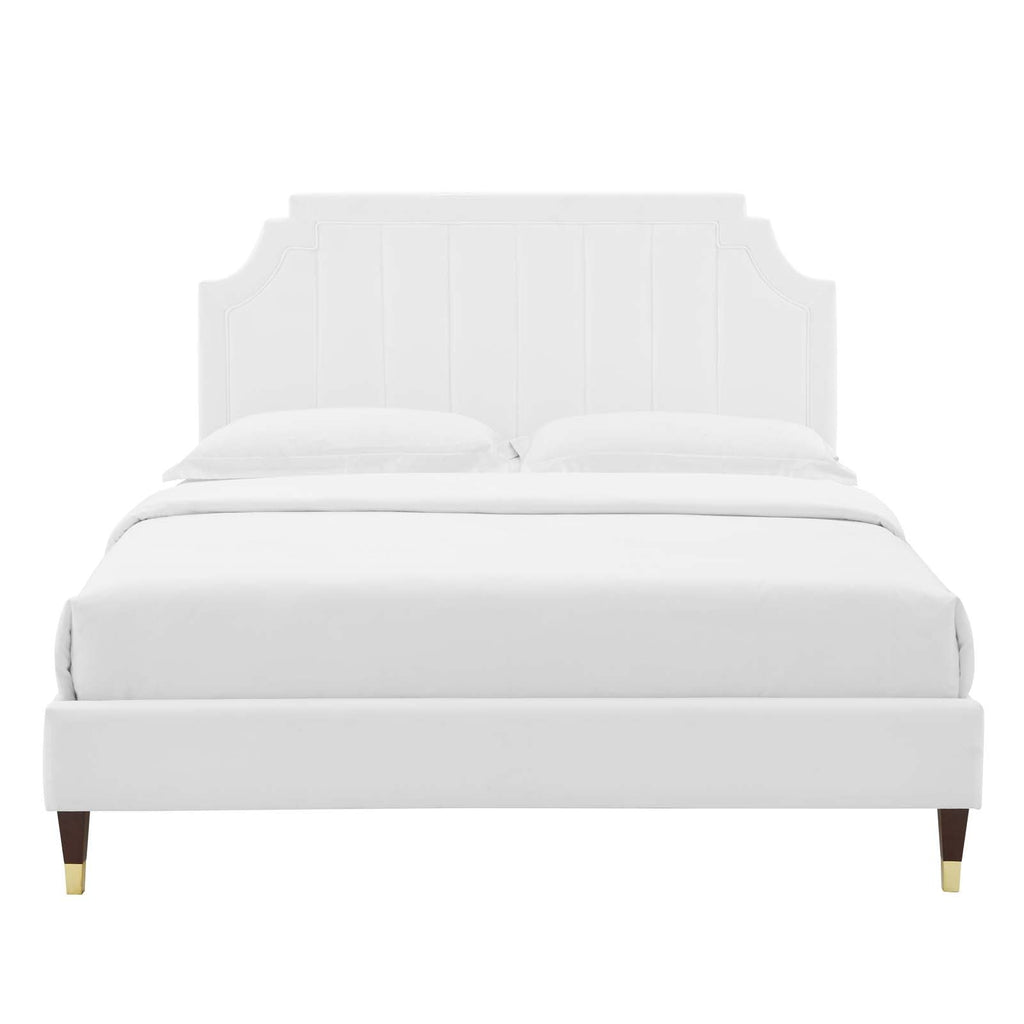 Sienna Performance Velvet Queen Platform Bed by Modway