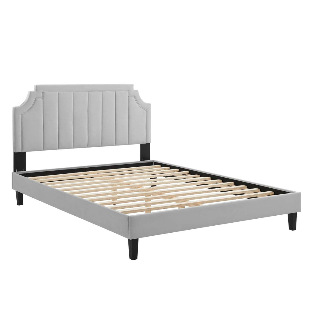 Sienna Performance Velvet Queen Platform Bed by Modway