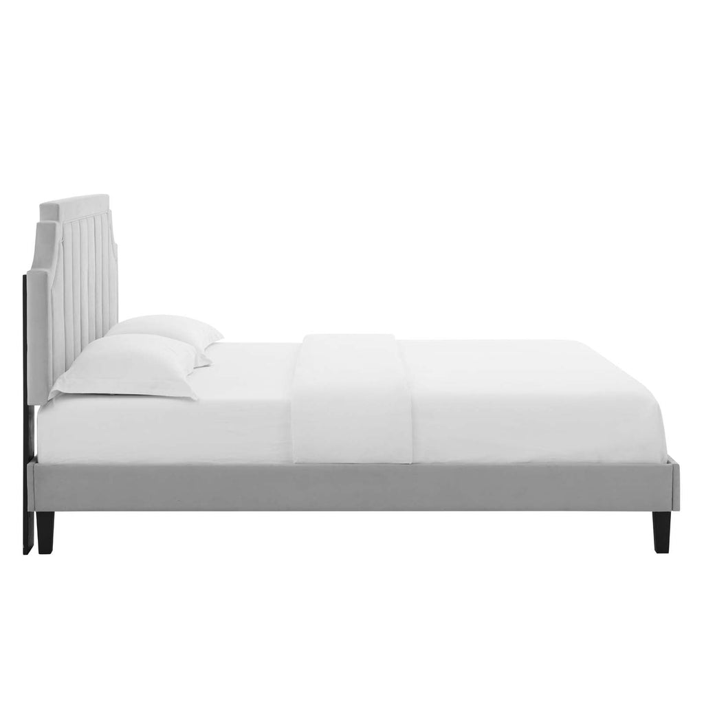 Sienna Performance Velvet Queen Platform Bed by Modway