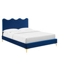 Current Performance Velvet Twin Platform Bed in Na