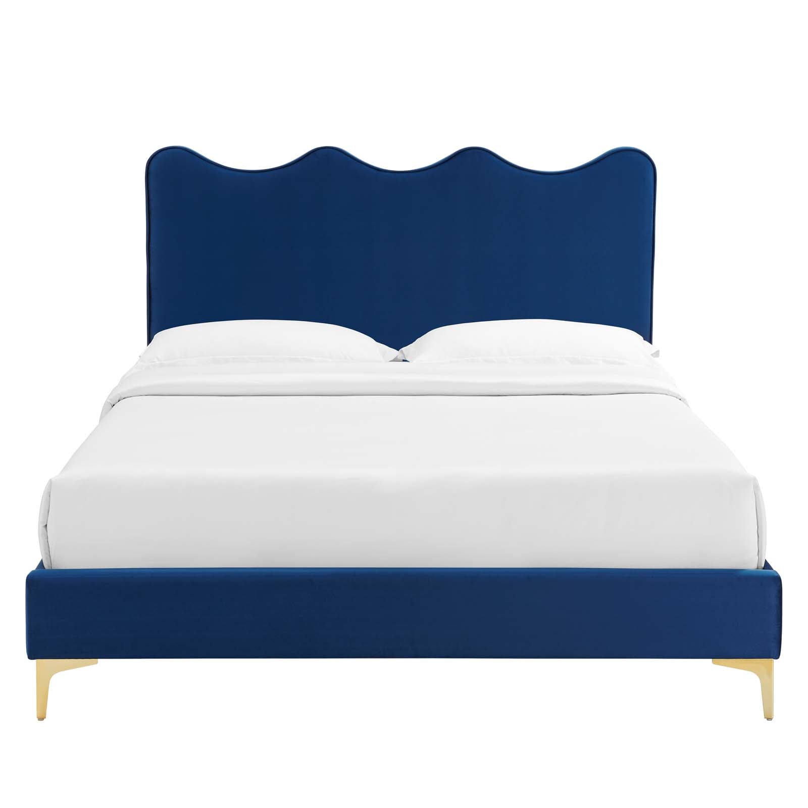 Current Performance Velvet Twin Platform Bed in Na