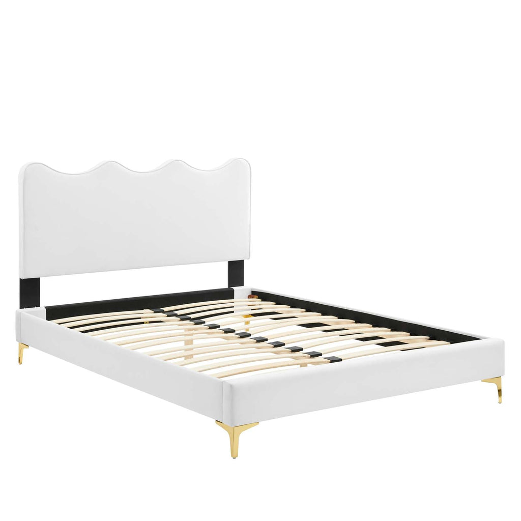 Current Performance Velvet Twin Platform Bed by Modway