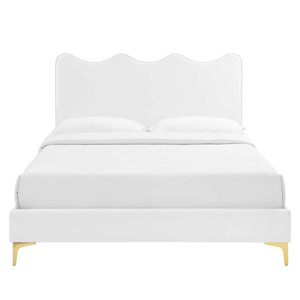 Current Performance Velvet Twin Platform Bed by Modway