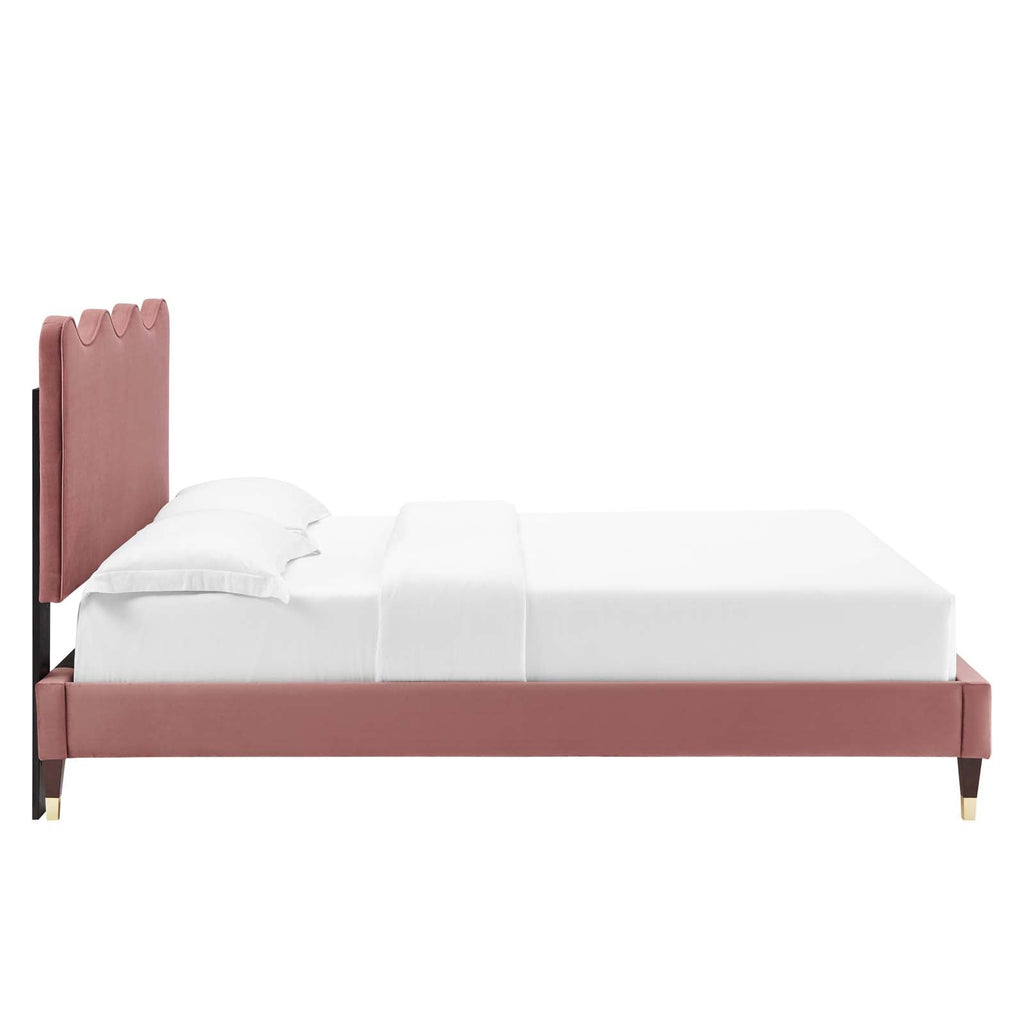Current Performance Velvet Twin Platform Bed by Modway