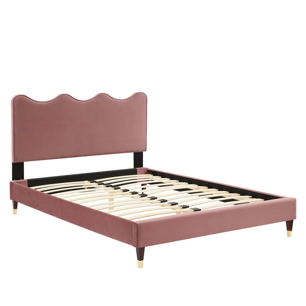 Current Performance Velvet Twin Platform Bed by Modway