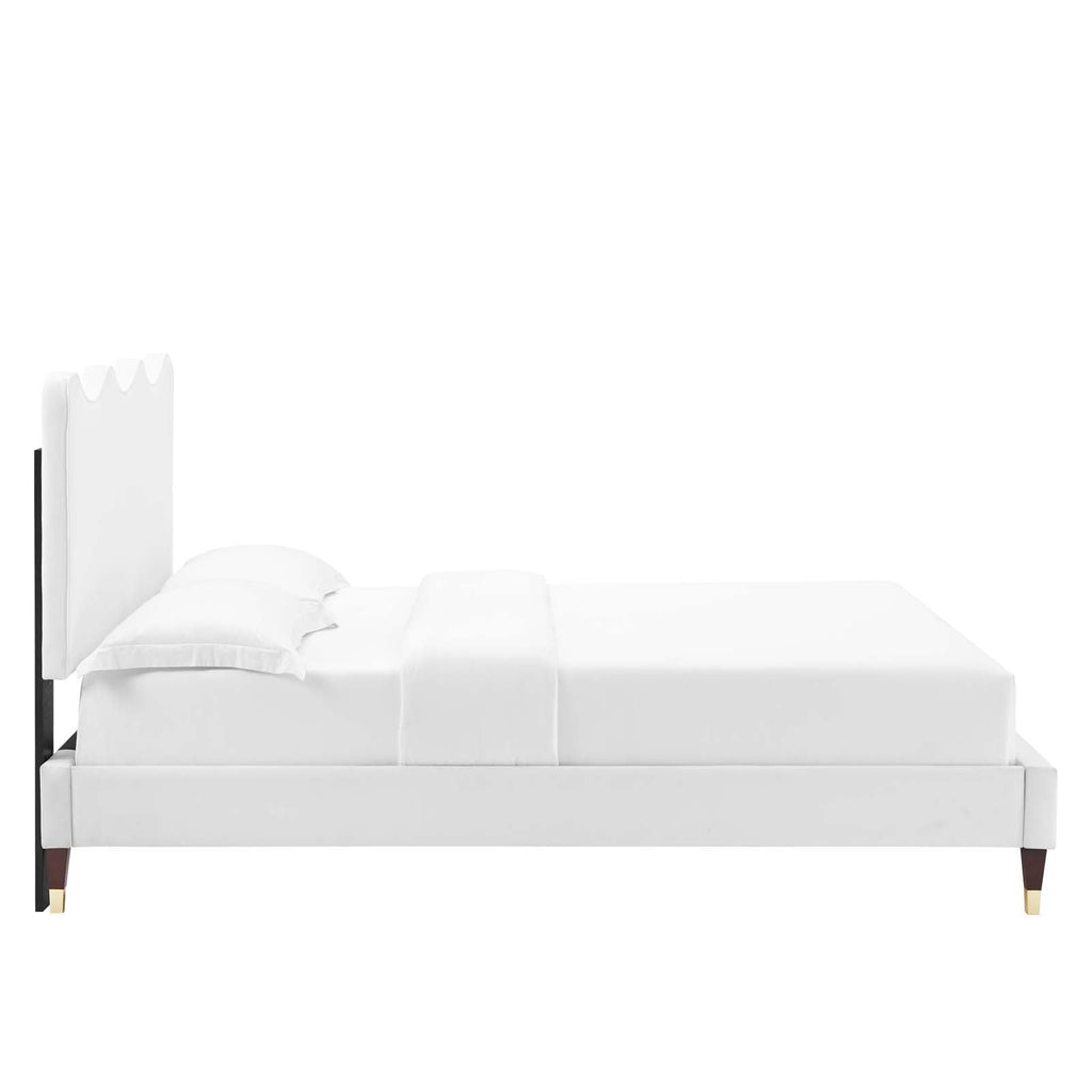 Current Performance Velvet Twin Platform Bed by Modway