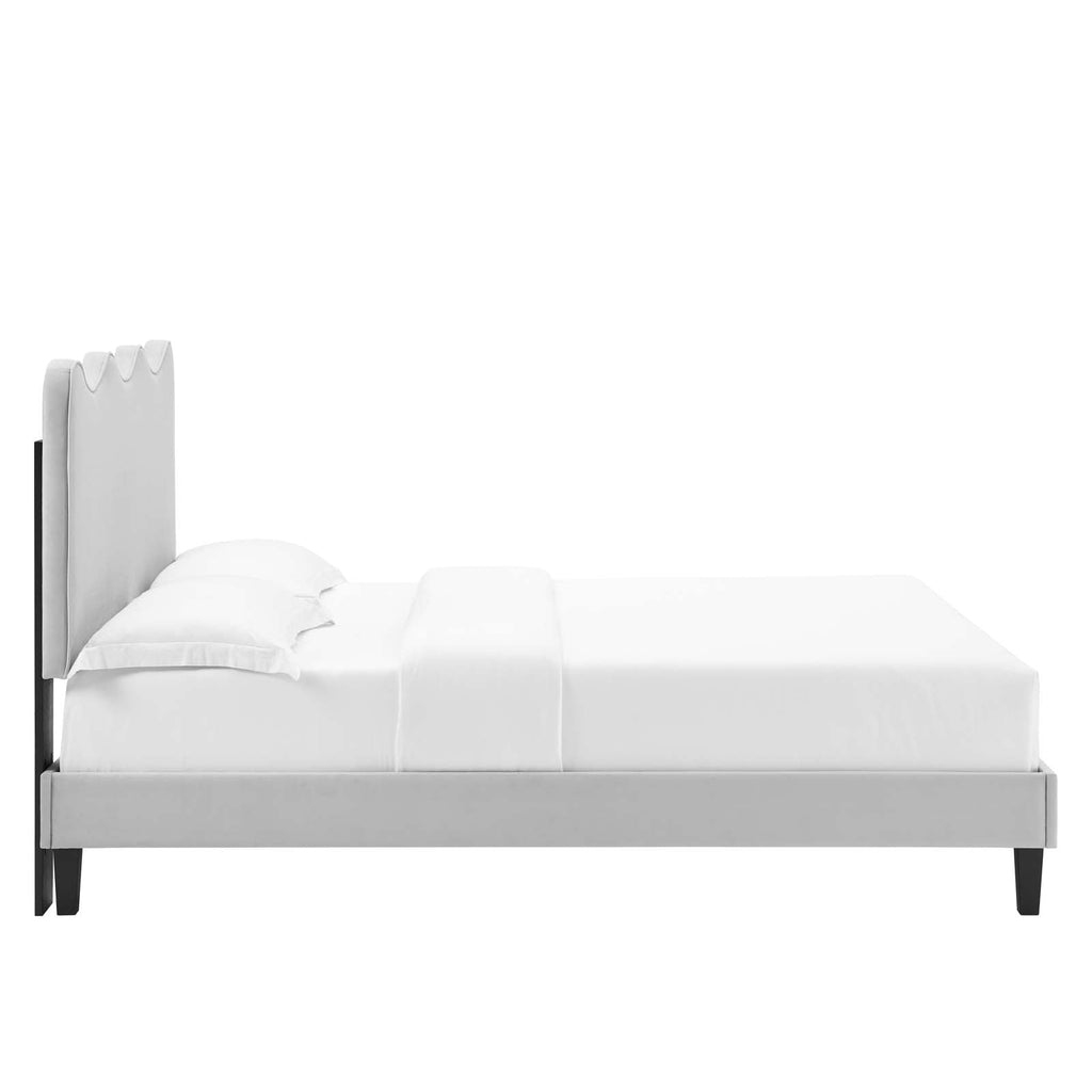 Current Performance Velvet Twin Platform Bed in Li