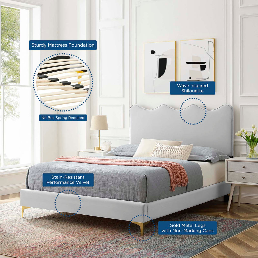 Current Performance Velvet Full Platform Bed by Modway