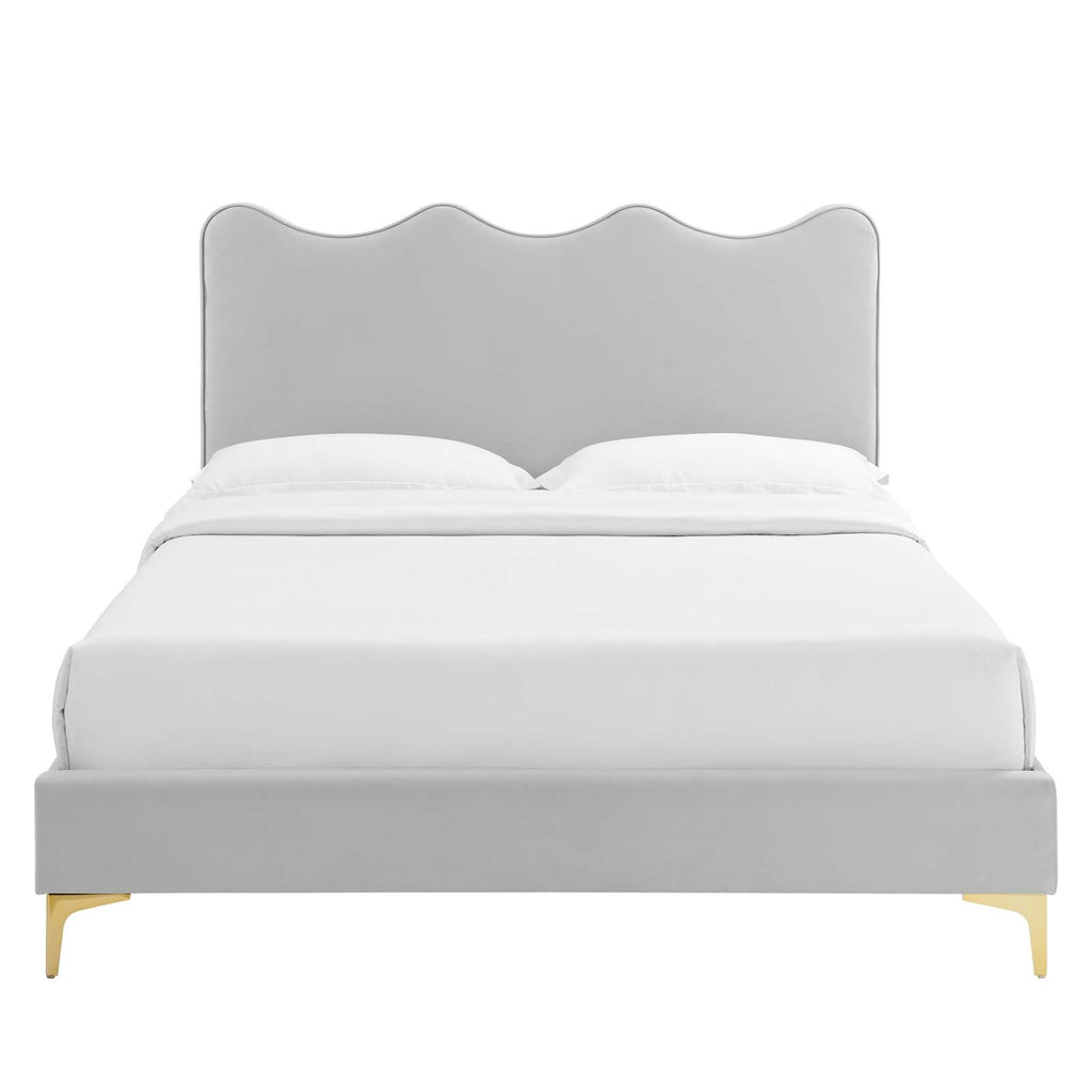 Current Performance Velvet Full Platform Bed by Modway