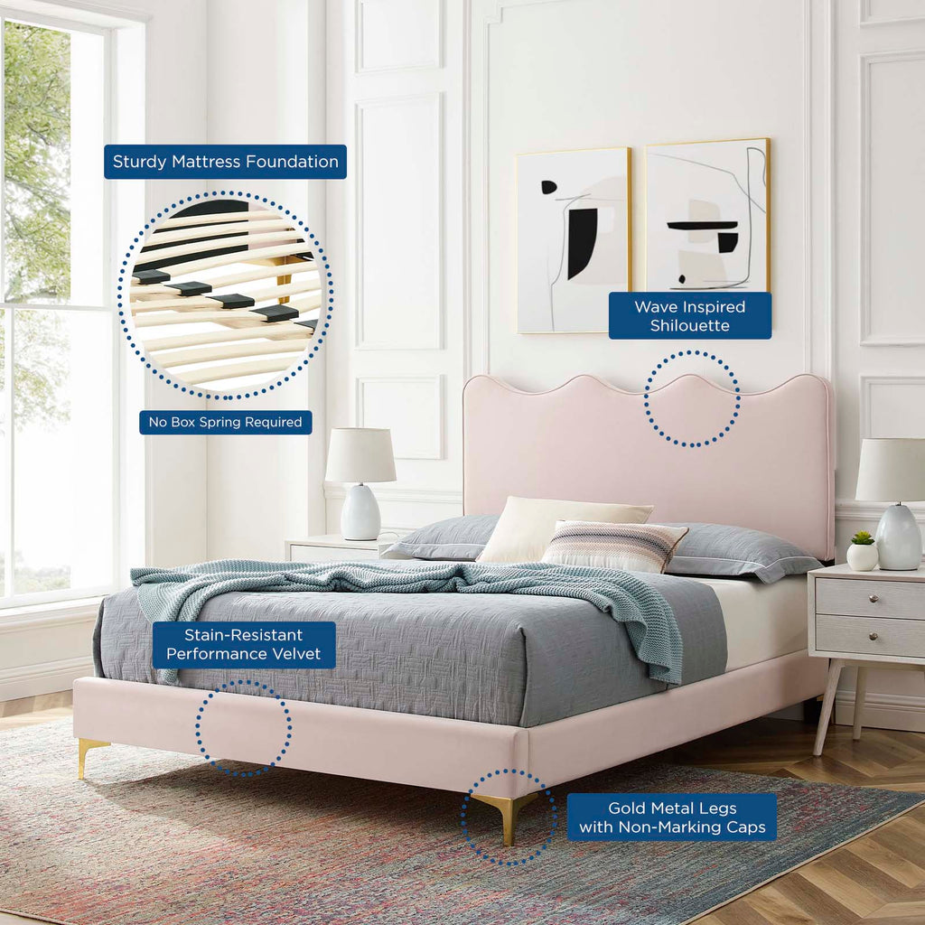 Current Performance Velvet Full Platform Bed by Modway