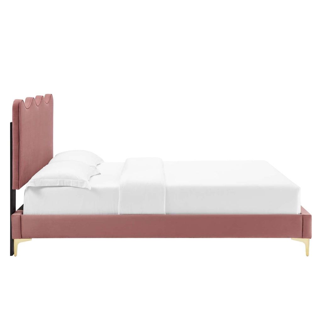 Current Performance Velvet Queen Platform Bed by Modway