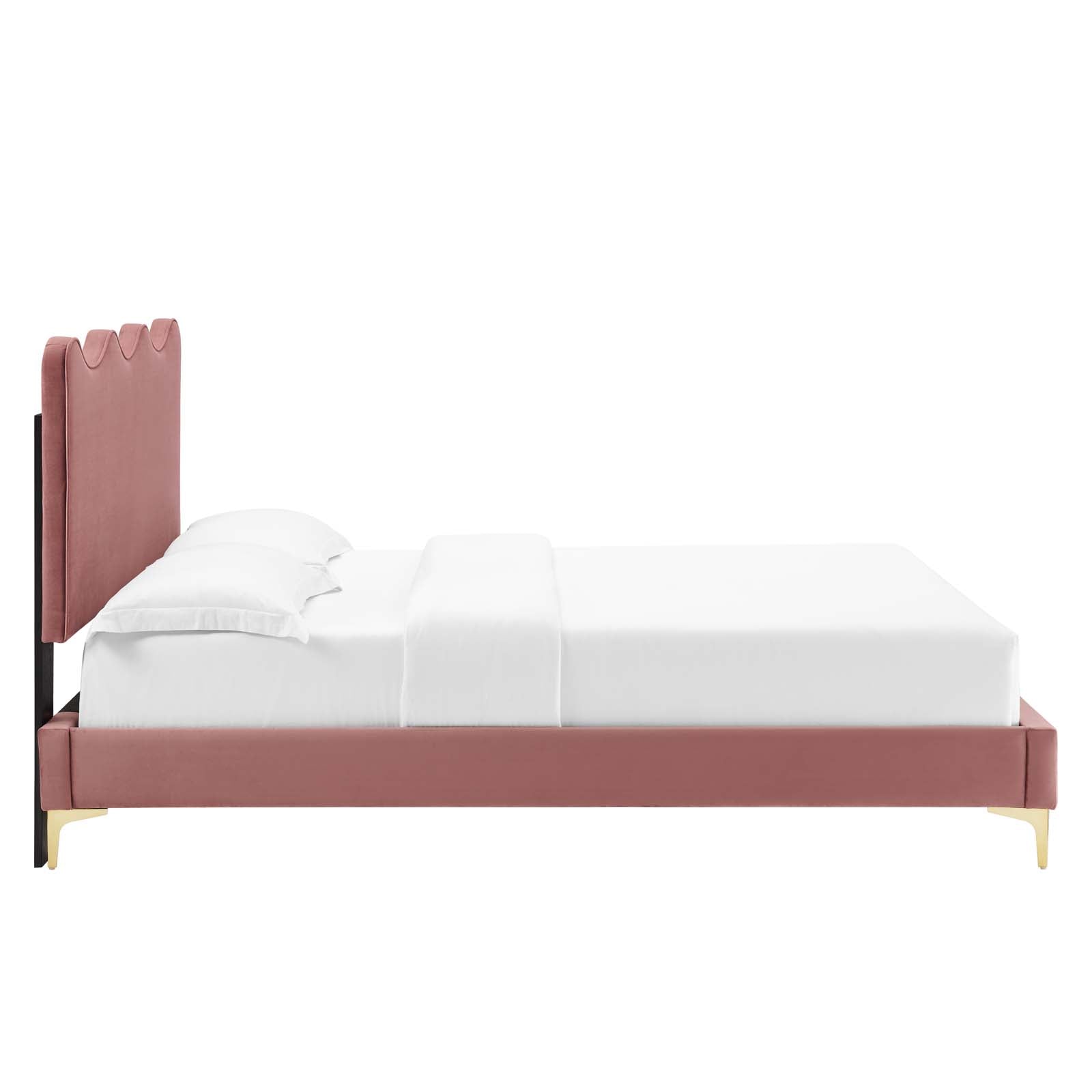 Current Performance Velvet Queen Platform Bed by Modway