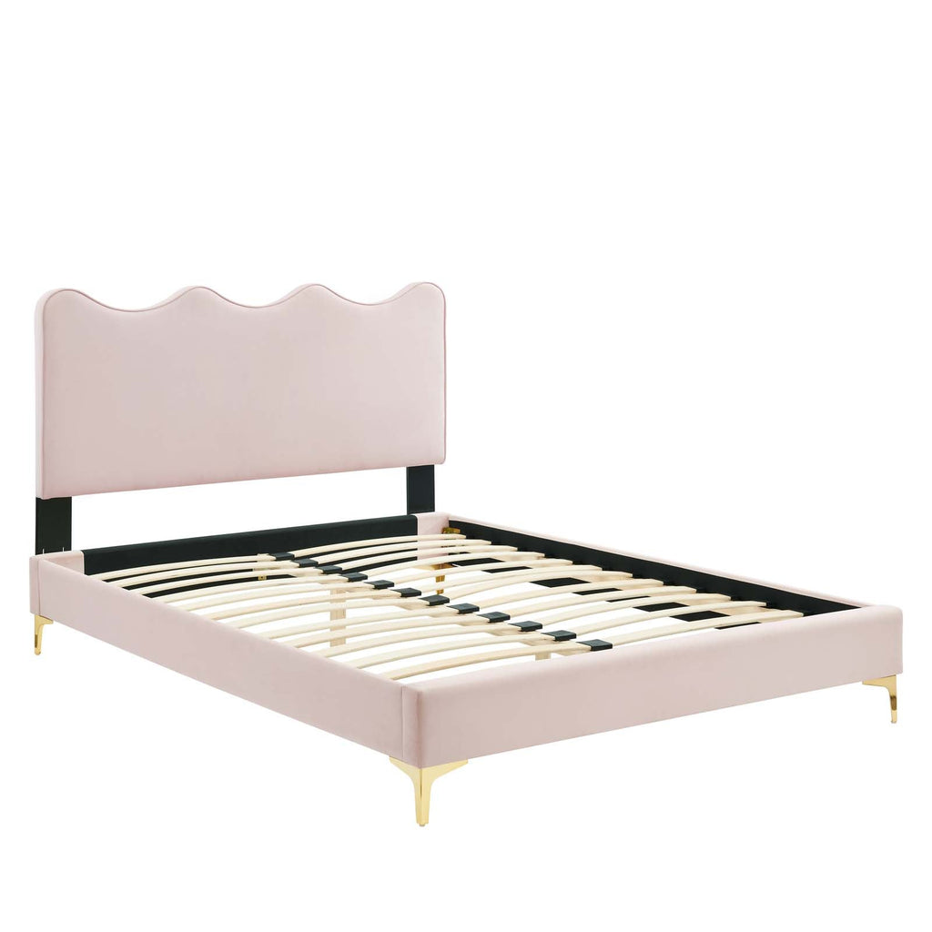 Current Performance Velvet Queen Platform Bed by Modway
