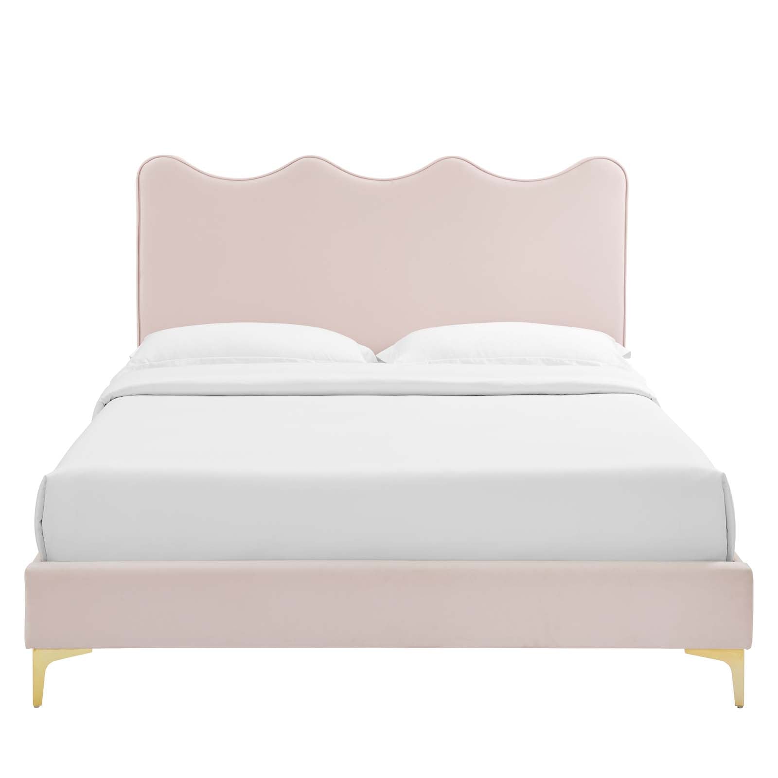 Current Performance Velvet Queen Platform Bed by Modway