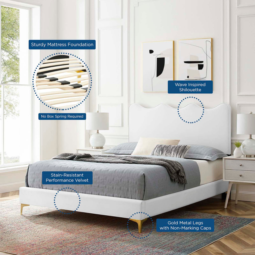 Current Performance Velvet Queen Platform Bed by Modway