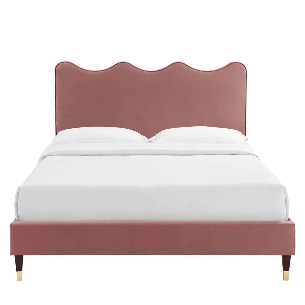 Current Performance Velvet Queen Platform Bed by Modway