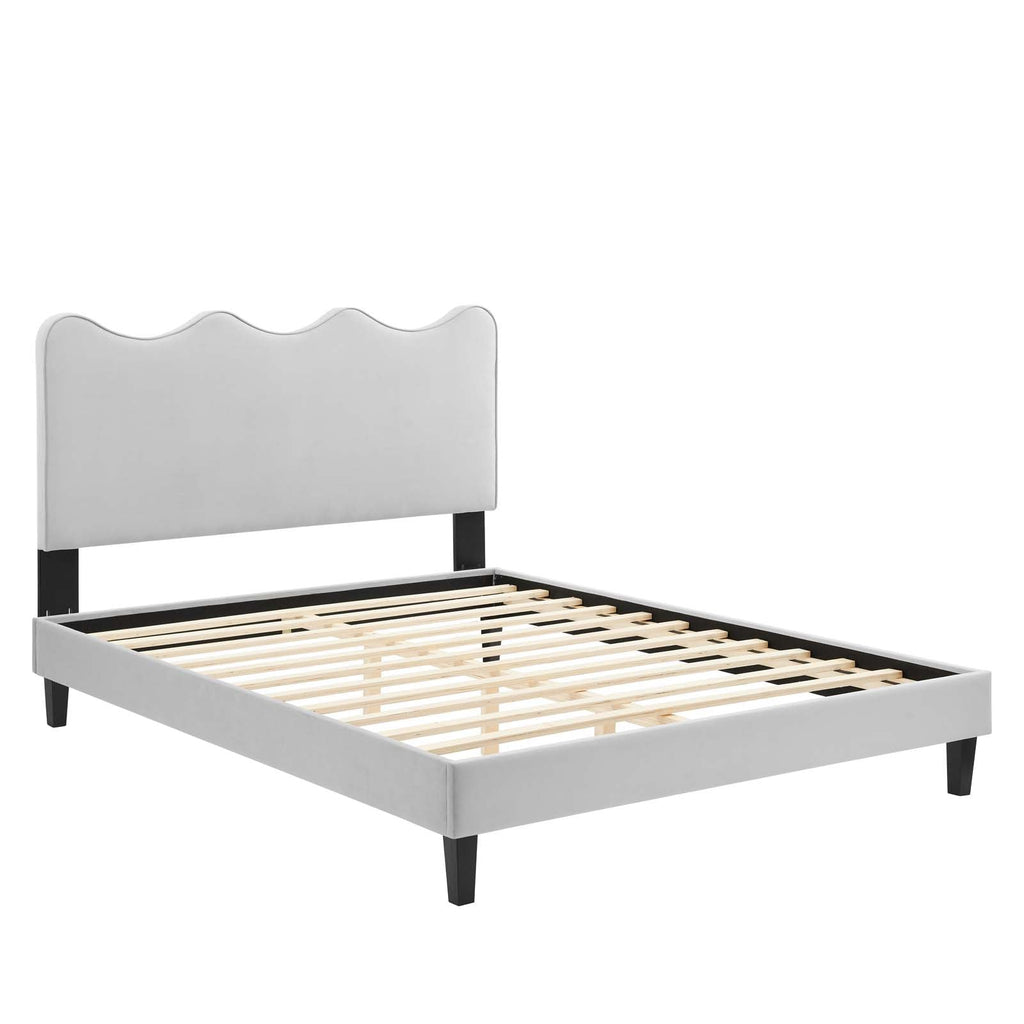 Current Performance Velvet Queen Platform Bed by Modway