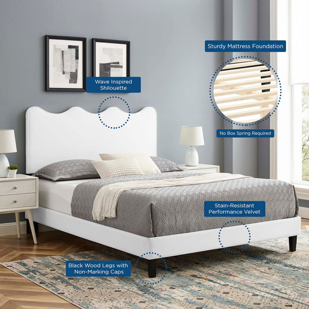 Current Performance Velvet Queen Platform Bed by Modway