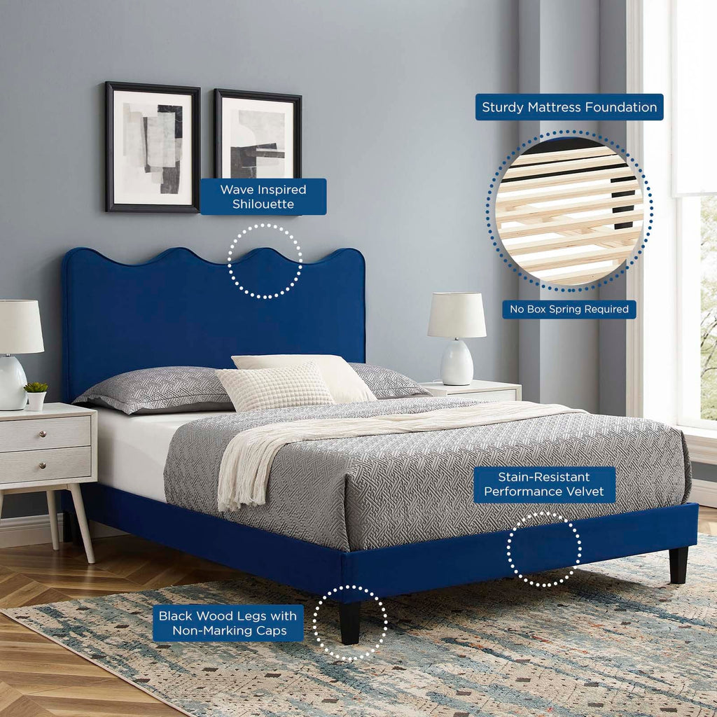 Current Performance Velvet King Platform Bed by Modway