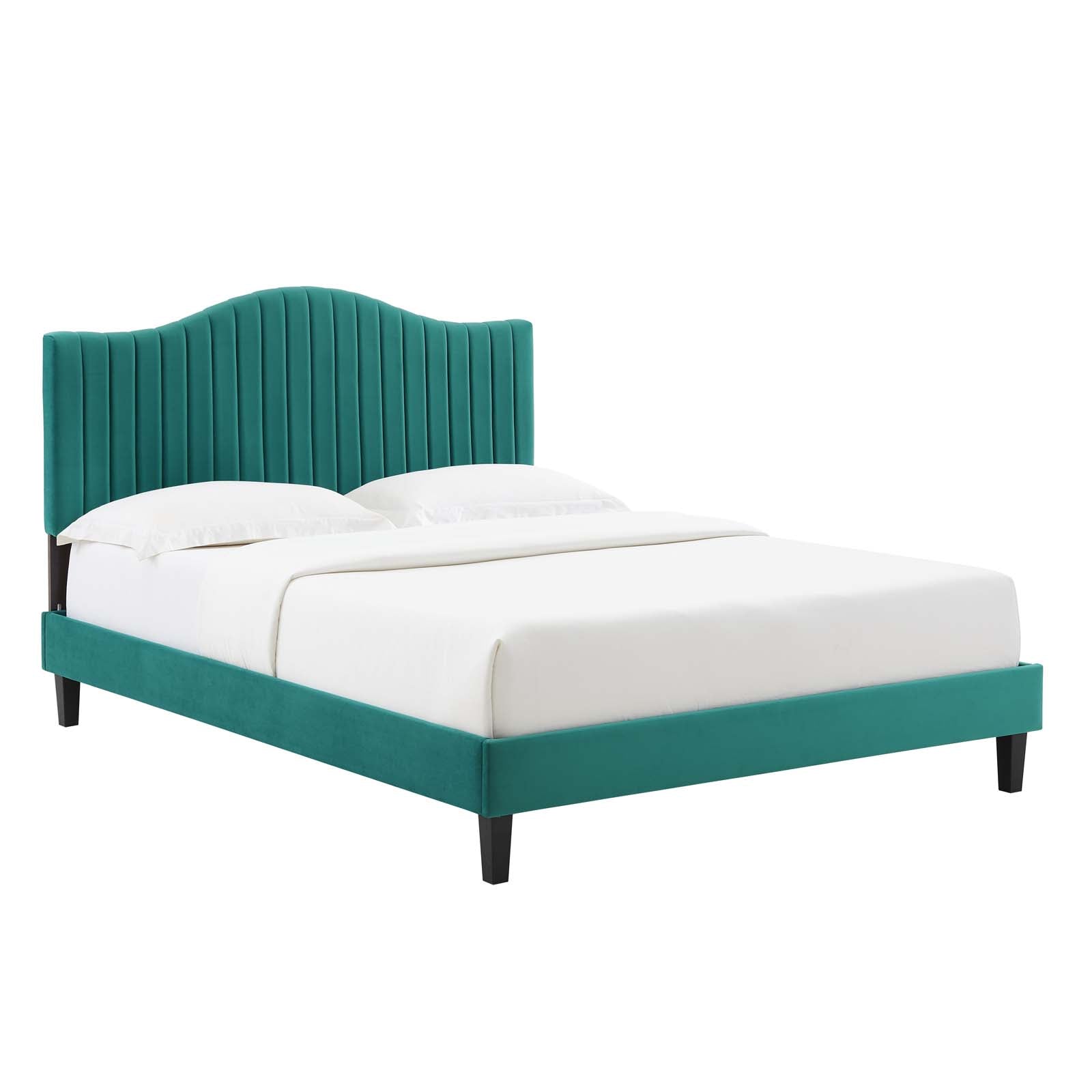 Juniper Channel Tufted Performance Velvet Twin Platform Bed by Modway