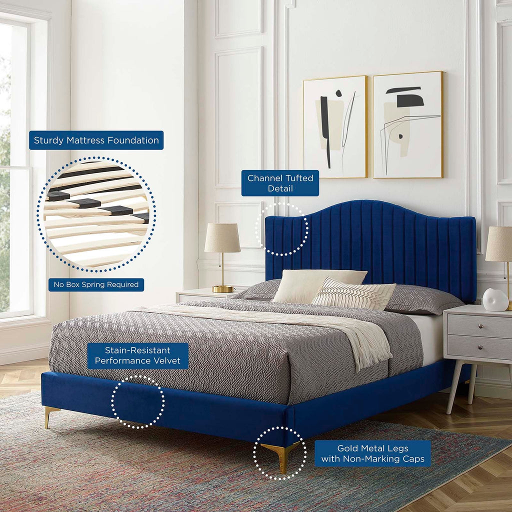 Juniper Channel Tufted Performance Velvet Full Platform Bed by Modway