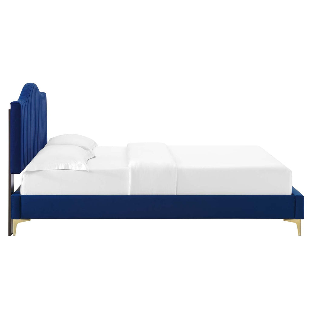 Juniper Channel Tufted Performance Velvet Full Platform Bed by Modway