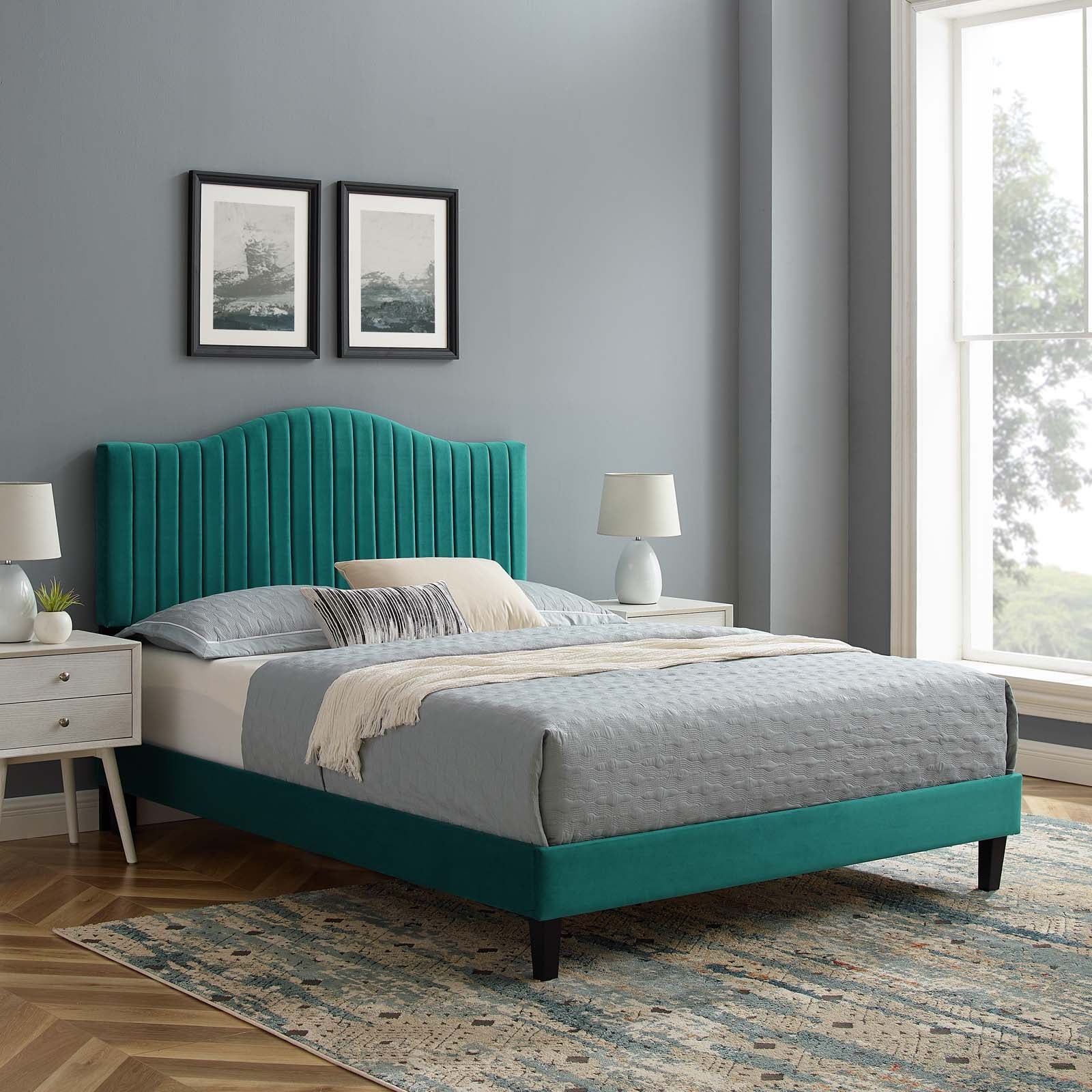 Juniper Channel Tufted Performance Velvet Full Platform Bed by Modway